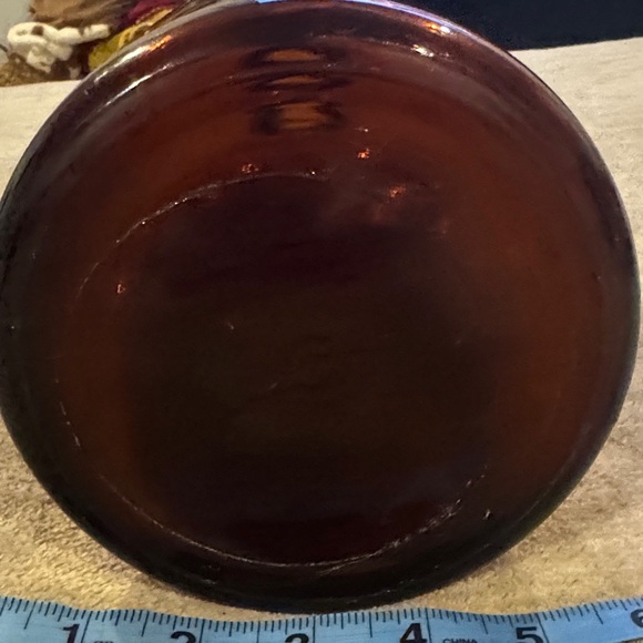 Large Vintage Amber Glass Bottle - Picture 4 of 6